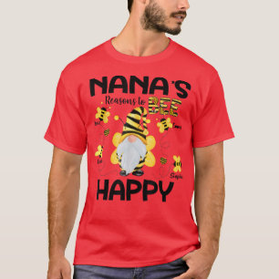 Litomann Grandmas Reasons To Bee HappyNana Four Ki T-Shirt