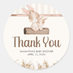 Litte Bunny Baby Shower Classic Round Sticker