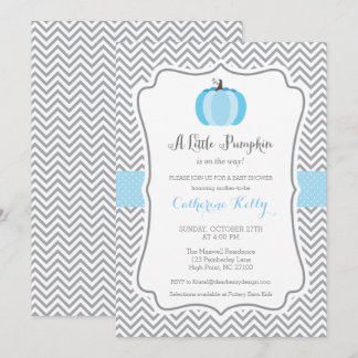 Litte Pumpkin Fall Baby Shower Invitation, Boy Invitation