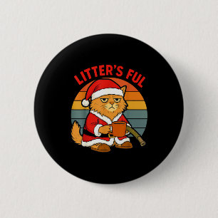 Litter’s Full Cat Christmas Costume Tired Litter’s 6 Cm Round Badge