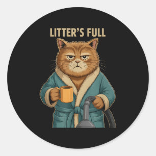 Litter’s Full Cat Ugly Christmas Classic Round Sticker