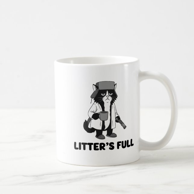 Litter’s Full Funny Cat Christmas Humor Quote Long Coffee Mug (Right)