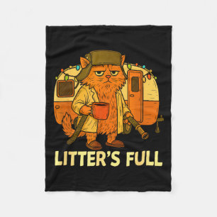 Litter’s Full Funny Cat Lovers Christmas For Men W Fleece Blanket
