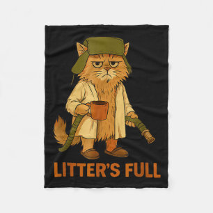 Litter’s Full Funny Cat Lovers Christmas For Men W Fleece Blanket