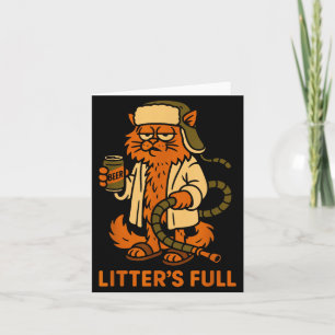 Litter’s Full Funny Cat Lovers Christmas Xmas Card