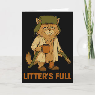 Litter’s Full Funny Cat Lovers Christmas Xmas Pjs  Card