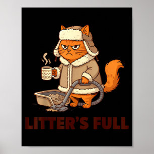 Litter’s Full Funny Cat Lovers Christmas Xmas  Poster