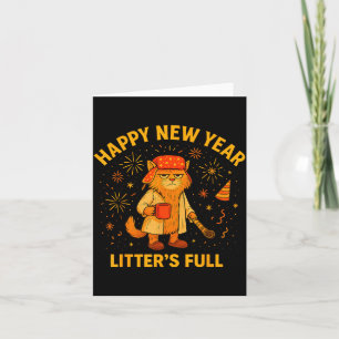 Litter’s Full Funny Cat Lovers Happy New Year Card
