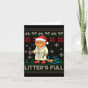 Litter’s Full Funny Cat Lovers Ugly Christmas Swea Card