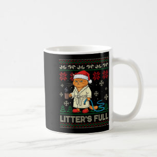 Litter’s Full Funny Cat Lovers Ugly Christmas Swea Coffee Mug