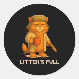 Litter’s Full Funny Cat Parody Lovers Christmas Xm Classic Round Sticker