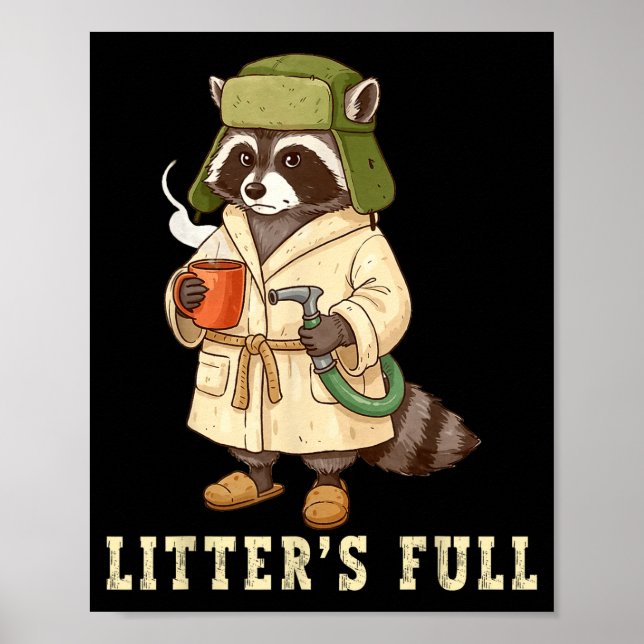 Litter’s Full Funny Raccoon Christmas Mpy Raccoon  Poster (Front)