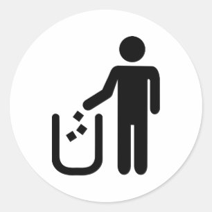 Litter waste garbage classic round sticker