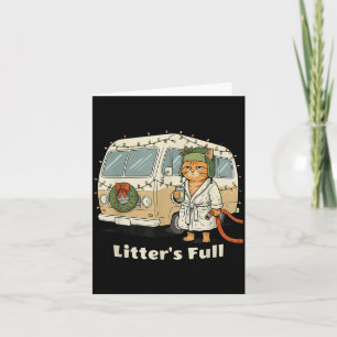 Litter's Full Christmas Cat, Funny Christmas Kitty Card