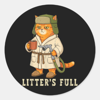 Litters Full Funny Cat Christmas Gpy For Cat Classic Round Sticker
