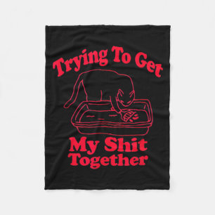 Litter's Full Funny Cat Humor Meme Cat Mom Cat Dad Fleece Blanket