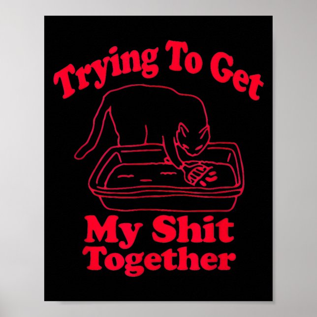 Litter's Full Funny Cat Humor Meme Cat Mom Cat Dad Poster (Front)