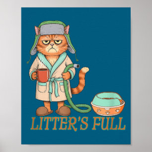 Litters Full Funny Cat Lovers Christmas Funny Gift Poster