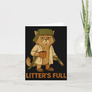 Litters Full Funny Cat Lovers Christmas Xmas Card