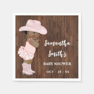 Little AA Cowgirl Western Baby Shower Party Decor Napkin