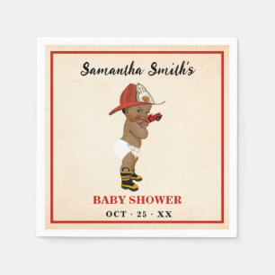 Little AA Firefighter Baby Shower Party Decor Napkin