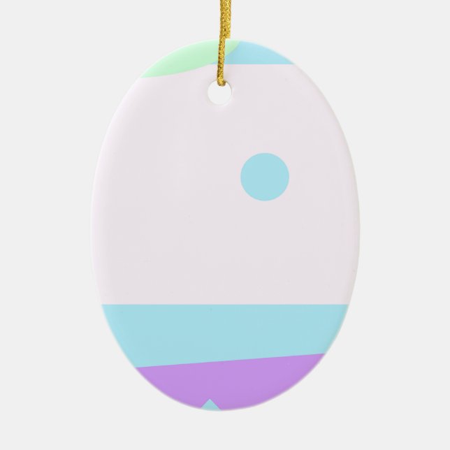 Little Abstract Monster or Abstract Landscape Ceramic Tree Decoration (Front)