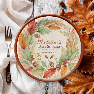 Little Acorn Fall Baby Shower Paper Plate