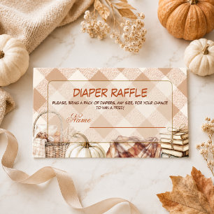 Little Acorn Fall Woodland Baby Shower Diaper Enclosure Card