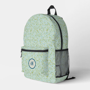 Little Acqua Flowers background Printed Backpack