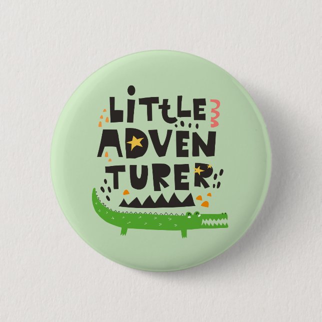 Little Adventurer Alligator 6 Cm Round Badge (Front)
