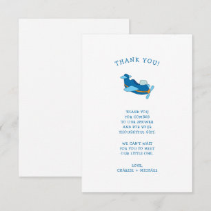 Little Aeroplane baby shower thank you note Card