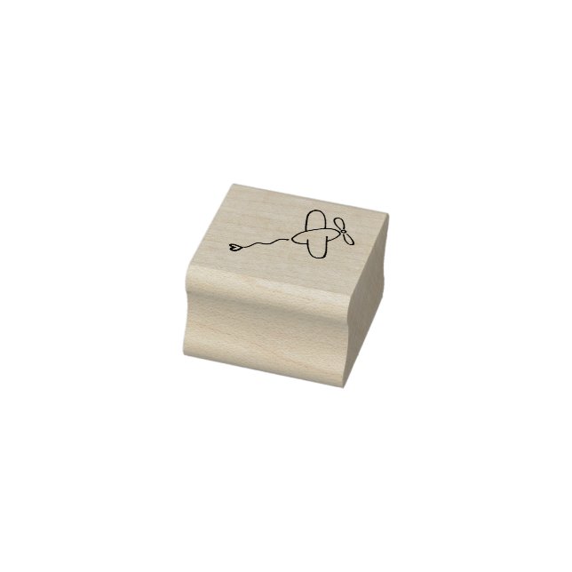 Little Aeroplane with Heart Rubber Stamp (Stamp)