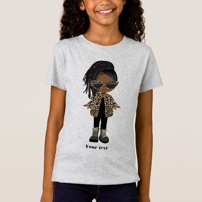 Little African American Girl T-Shirt (Front)