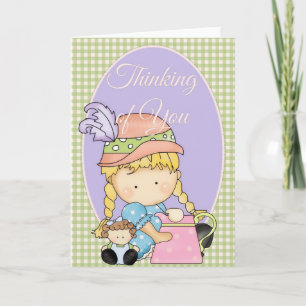 Little Agnus Girl Thinking of You Greeting Card 6