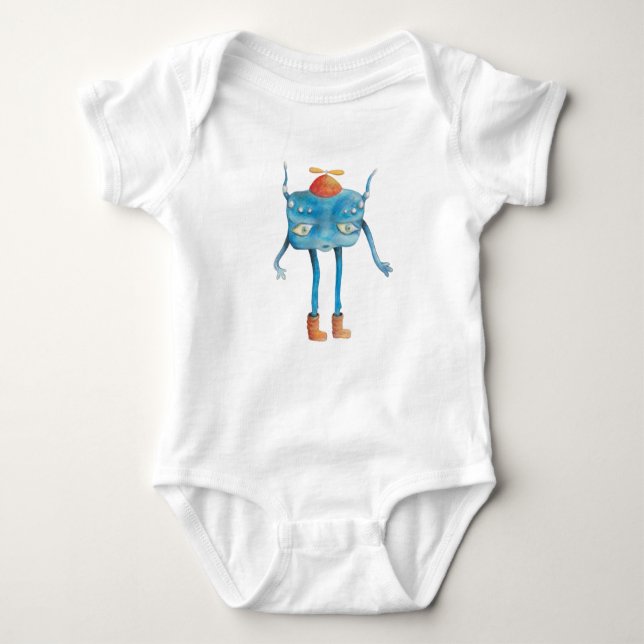 Little Alien Pi   Baby Bodysuit (Front)