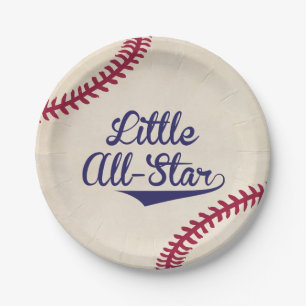 Little All-Star Baseball Baby Shower Paper Plates