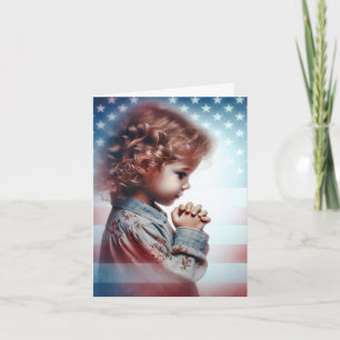 Little American Girl Praying Card