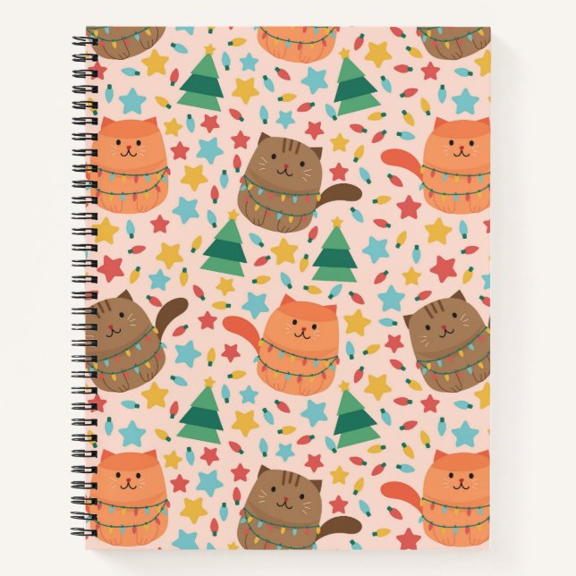 Little and Cute Christmas Cats Notebook (Front)