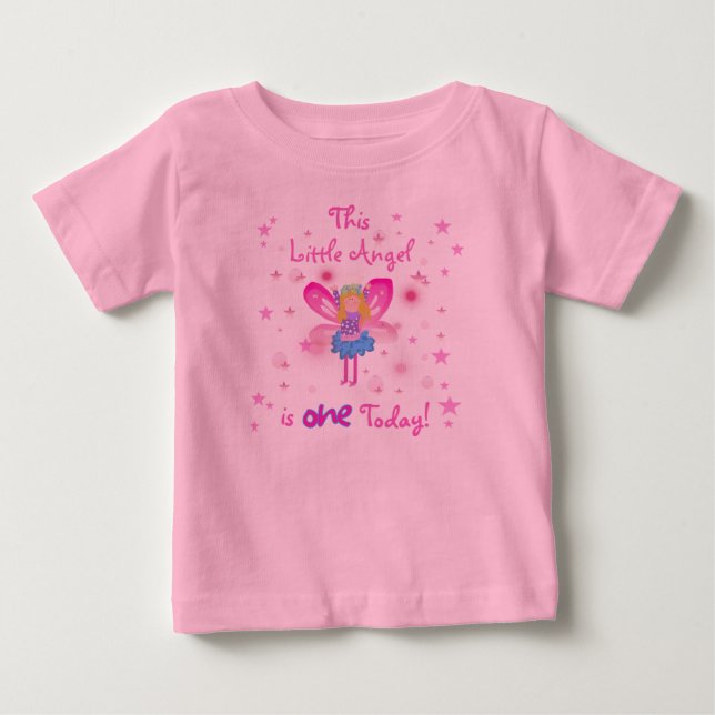 Little Angel 1st Birthday Baby T-Shirt (Front)