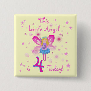 Little Angel 4th Birthday T-shirts and Gifts 15 Cm Square Badge