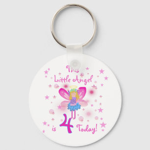 Little Angel 4th Birthday T-shirts and Gifts Key Ring