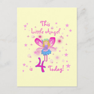 Little Angel 4th Birthday T-shirts and Gifts Postcard
