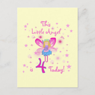 Little Angel 4th Birthday T-shirts and Gifts Postcard