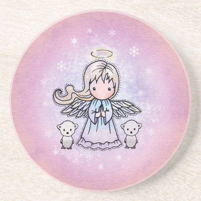 Little Angel and 2 polar Bears Coaster (Front)