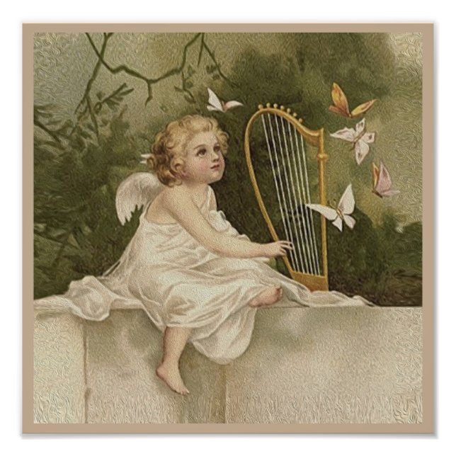 Little Angel and Butterflies Photo Print (Front)