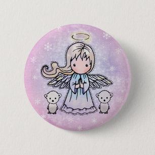 Little Angel and Polar Bears Pinback Button
