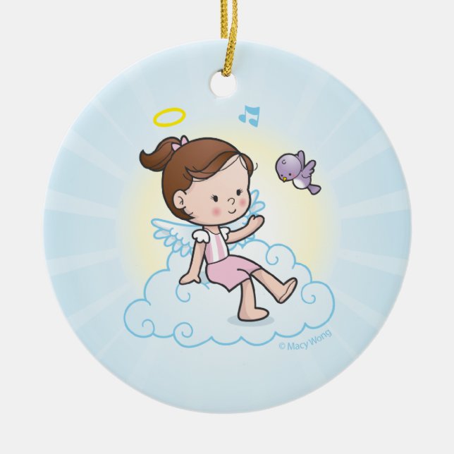 Little Angel Ceramic Tree Decoration (Front)