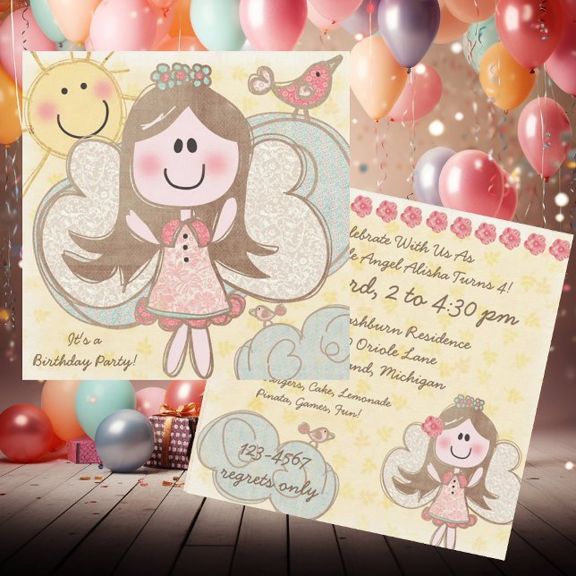 Little Angel Customised Birthday Invitations (Creator Uploaded)