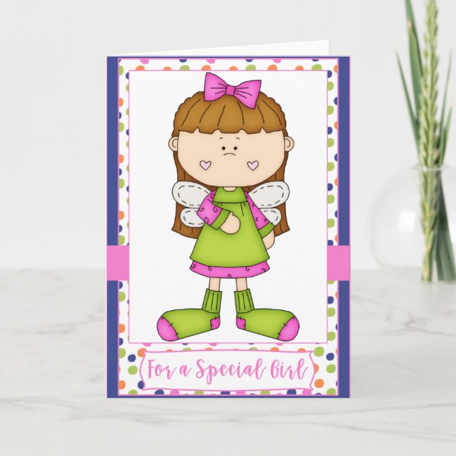 Little Angel For a Special Girl - Birthday Card (Front)