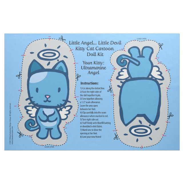 Little Angel...Little Devil Kitty Cat Doll Kit Fabric (Fat Quarter)
